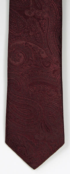 SERICA SILK BURGUNDY PAISLEY TIE