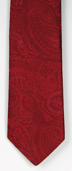 SERICA SILK RED PAISLEY TIE