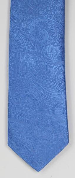 SERICA SILK MID BLUE PAISLEY TIE