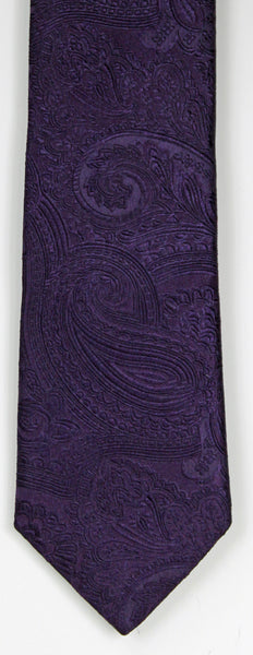 SERICA SILK DARK PURPLE PAISLEY TIE