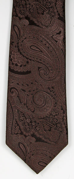 SERICA SILK BROWN PAISLEY TIE