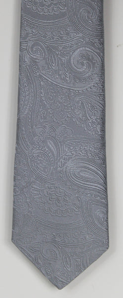 SERICA SILK GREY PAISLEY TIE