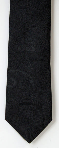 SERICA SILK BLACK PAISLEY TIE