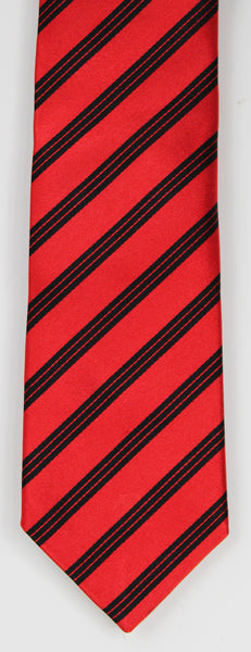 SERICA SILK RED/BLACK STRIPE TIE