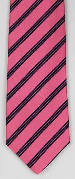 SERICA SILK PINK/BLACK STRIPE TIE