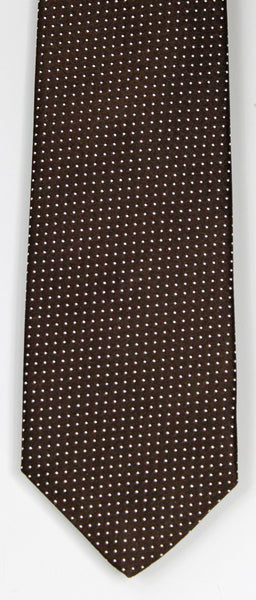 SERICA SILK BROWN POLKA DOT TIE