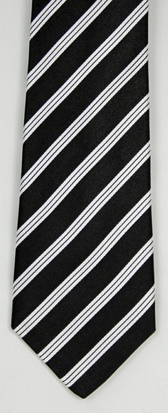 SERICA SILK BLACK/WHITE STRIPE TIE