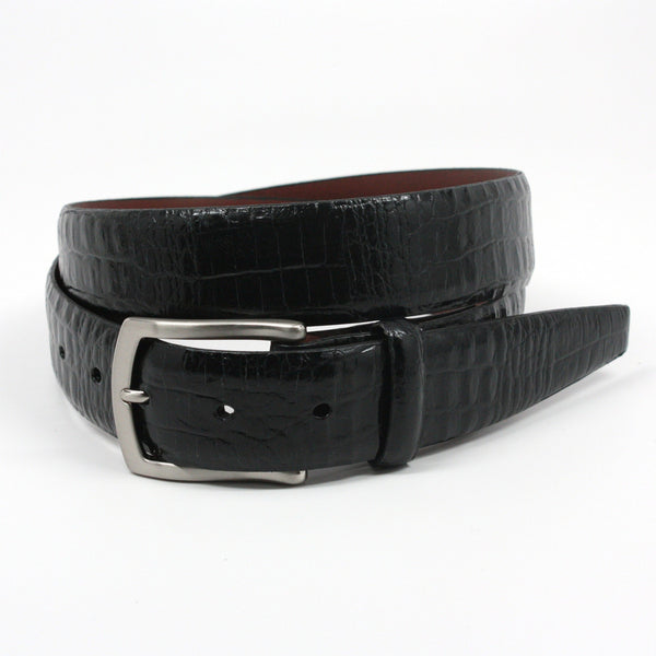 Alligator Embossed Calfskin Black 35mm Belt