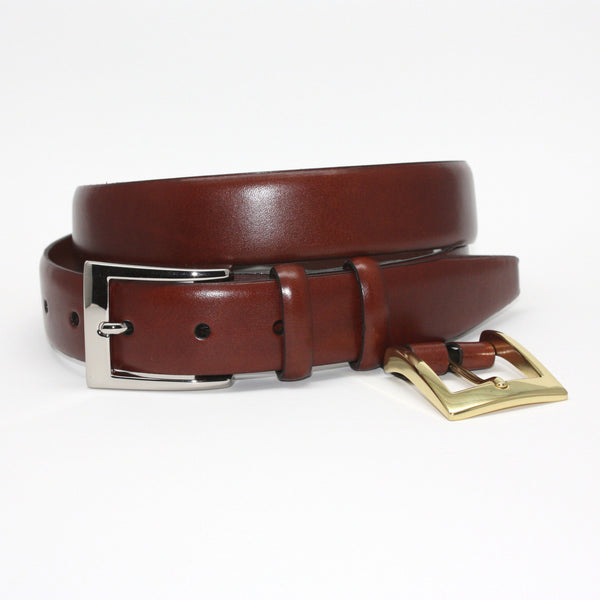 Italian Calfskin Double Buckle Cognac 32mm Belt