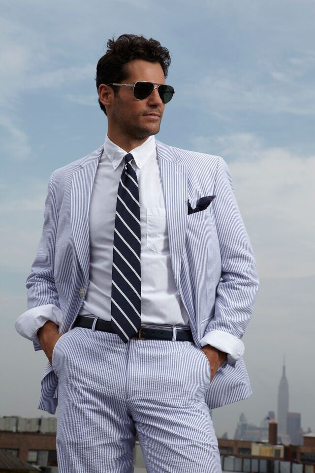 Palm Beach Bradley 'Original' Navy/White Seersucker Sport Coat | Blue Lion  Men's Apparel