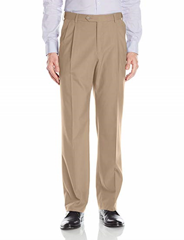 Palm Beach Wool/Poly Camel Pleated Expander Pant