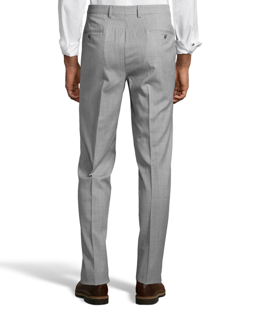 Palm Beach 100% Wool Gabardine Grey Pleated Pant | Blue Lion