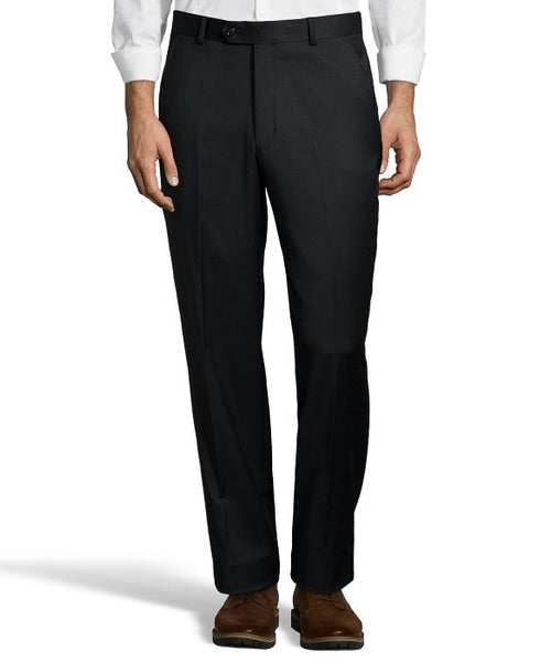 Palm Beach 100% Wool Black Plain Front Suit Pant