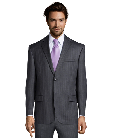 Palm Beach 100% Wool Grey Stripe Suit Jacket