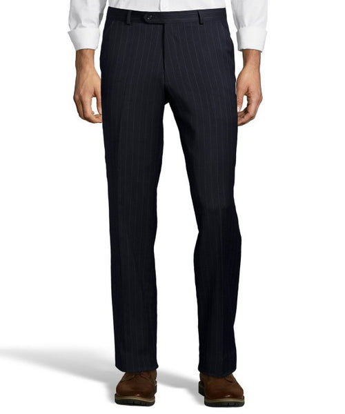 Palm Beach 100% Wool Navy Stripe Plain Front Suit Pant