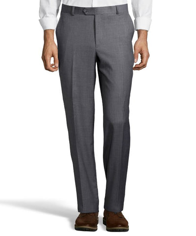 Palm Beach 100% Wool Grey Sharkskin Plain Front Suit Pant