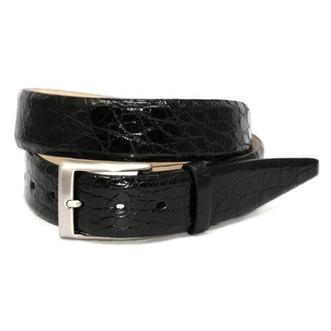 Glazed Caiman Black 35mm Belt