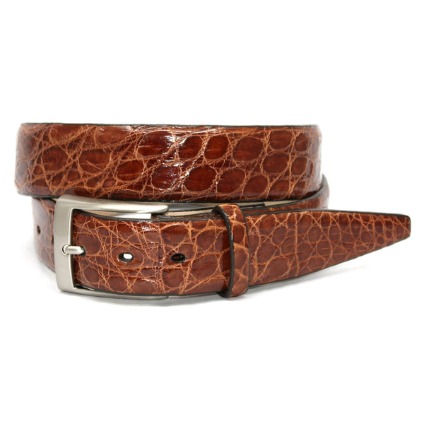 Glazed Caiman Cognac 35mm Belt