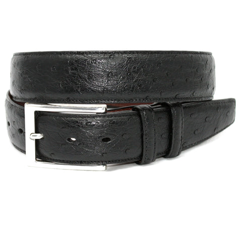 Quilled Ostrich Black 35mm Belt