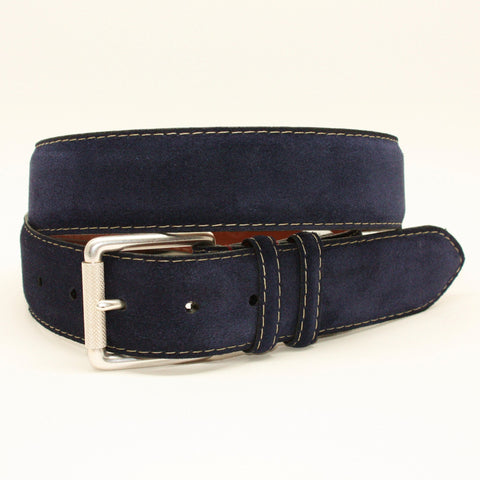 European Sueded Calfskin Navy 38mm Belt