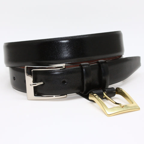 Italian Calfskin Double Buckle Black 32mm Belt
