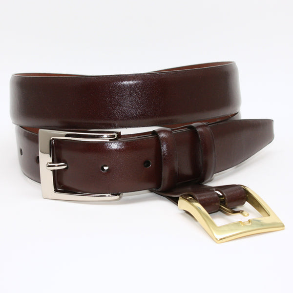 Italian Calfskin Double Buckle Brown 32mm Belt