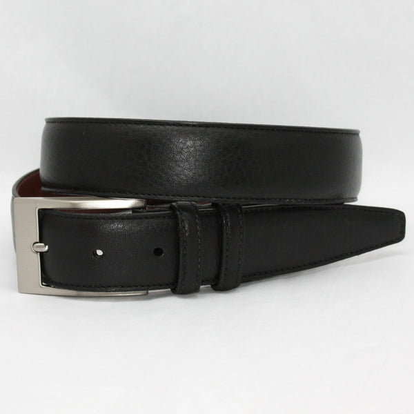 Soft Deertan Glove Leather Black 35mm Belt | Blue Lion Men's Apparel