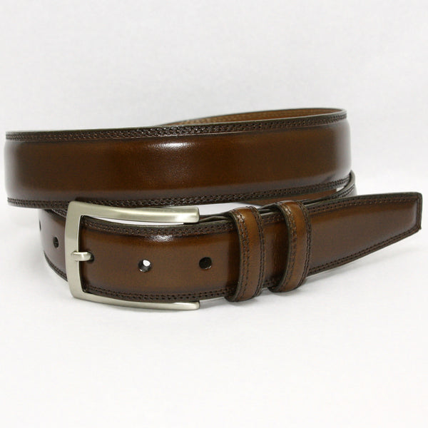 Handstained Italian Kipskin Brown 35mm Belt