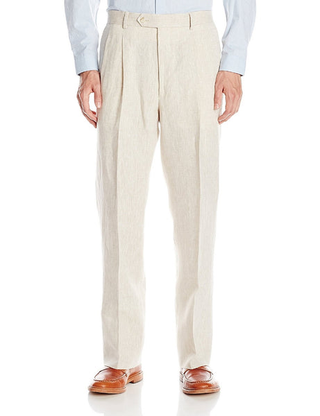 Palm Beach 'Original' Natural Linen Pleated Pant Big and Tall