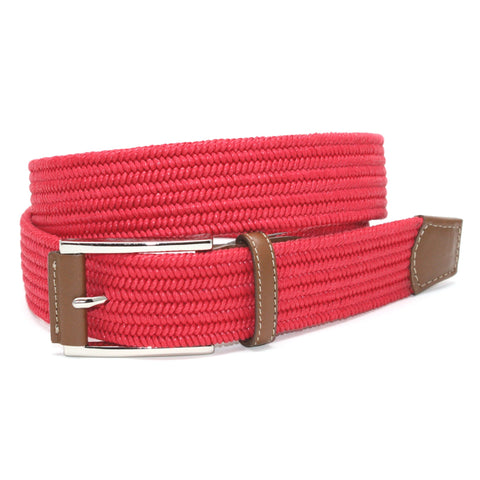 Italian Mini Woven Cotton Stretch Red 35mm Belt