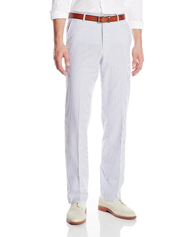 Palm Beach 'Original' Navy/White Seersucker Flat Front Pant Big and Tall