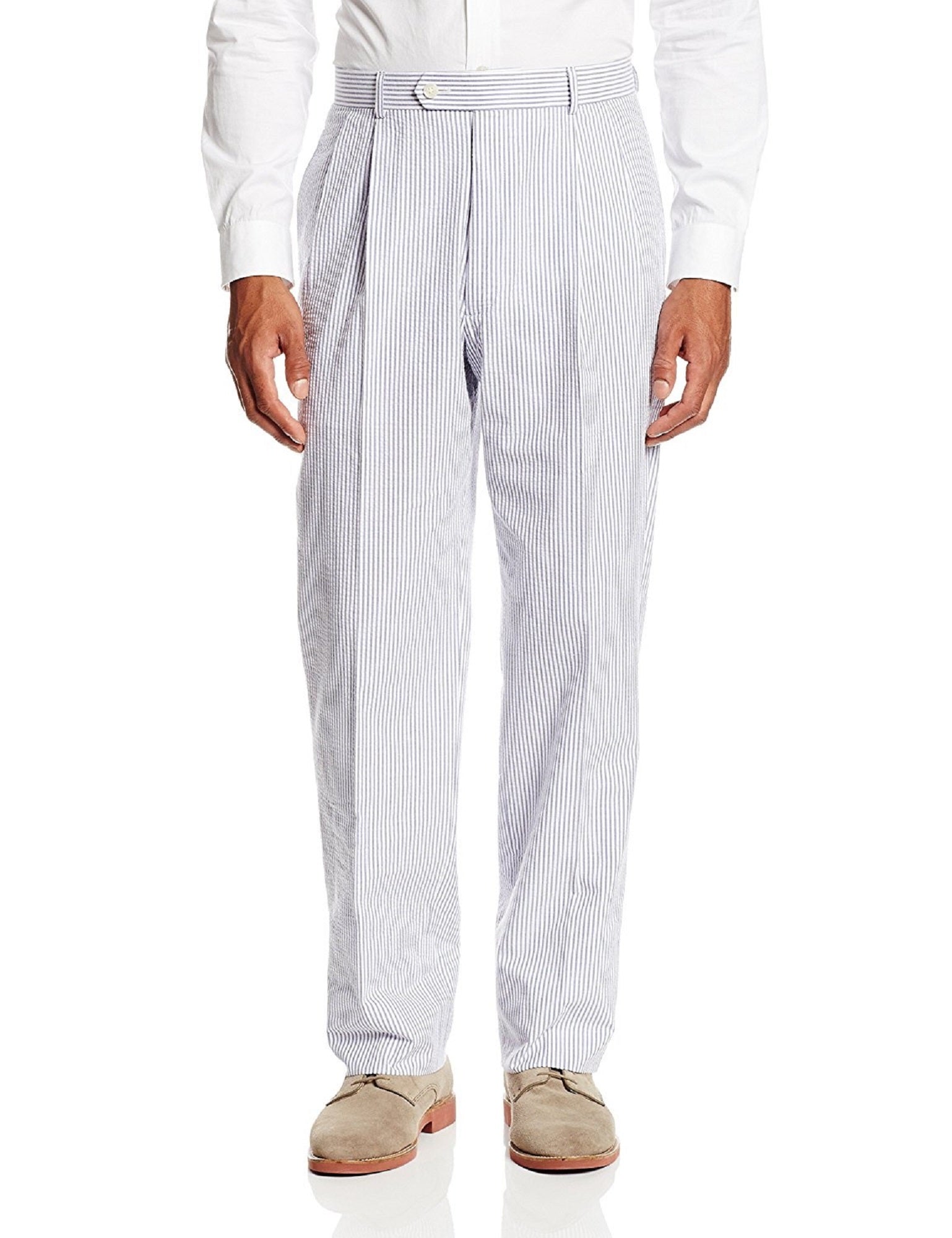 mens white pleated dress pants Double Pleated White Cotton and Linen Dress Pant