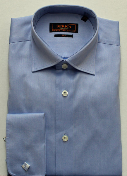 SERICA CLASSICS MID BLUE TWILL FRENCH CUFF