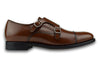 CHARLESTON DOUBLE MONK COGNAC BROWN