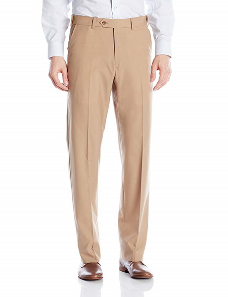 Palm Beach Wool/Poly Camel Flat Front Expander Pant