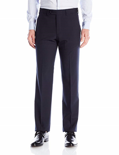 Palm Beach Wool/Poly Navy Flat Front Expander Pant Big and Tall