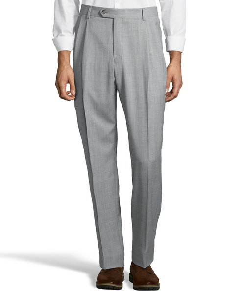 Palm Beach 100% Wool Gabardine Grey Pleated Pant