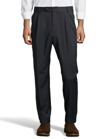 Palm Beach 100% Wool Gabardine Charcoal Pleated Pant