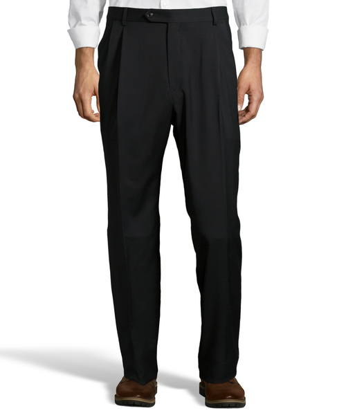 Palm Beach 100% Wool Gabardine Black Pleated Pant | Blue Lion Men's Apparel Palm Beach 100% Wool Gabardine Black Pleated Pant | Blue Lion Men's Apparel