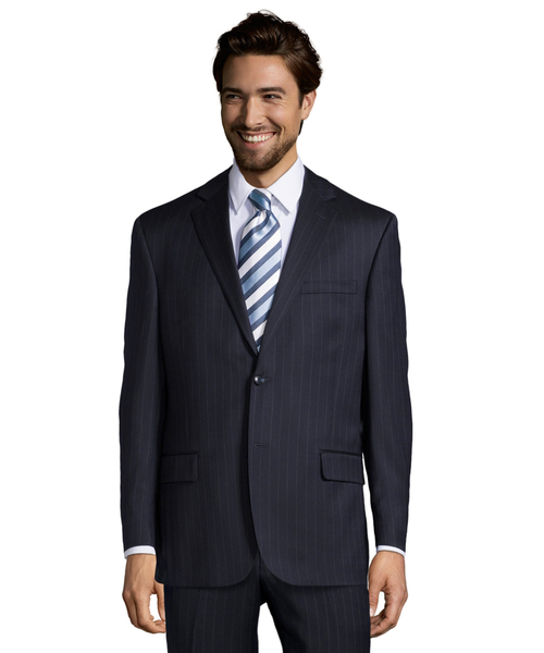 Palm Beach 100% Wool Navy Stripe Suit Jacket | Blue Lion Men's Apparel