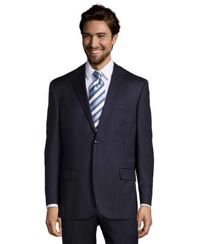 Palm Beach 100% Wool Navy Stripe Suit Jacket