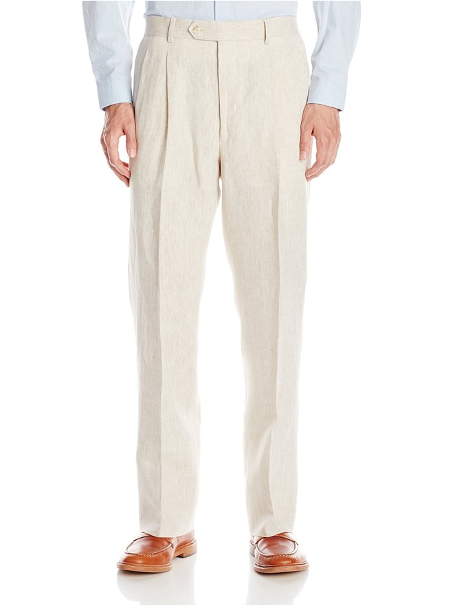 Mens pleated 2025 linen pants